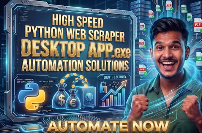 high speed python web scraper desktop app exe automation solutions