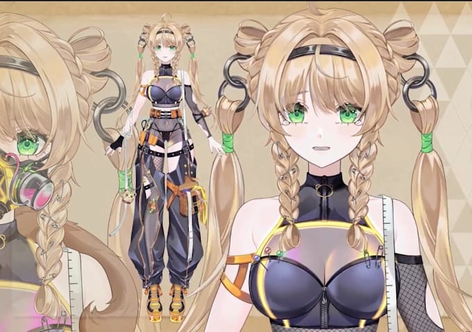 draw and rig 2d vtuber model, vtuber anime, live2d vtuber rigging professionally