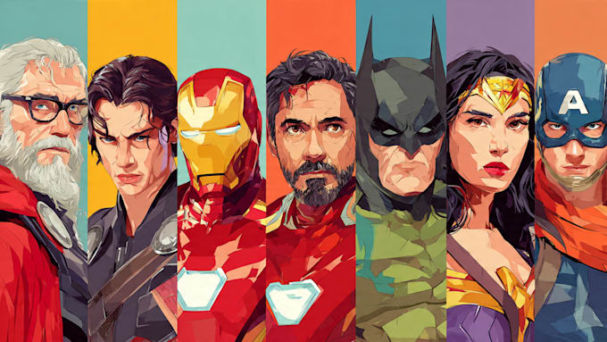 draw a superhero pop art portrait