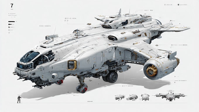 create spaceship concept art for you
