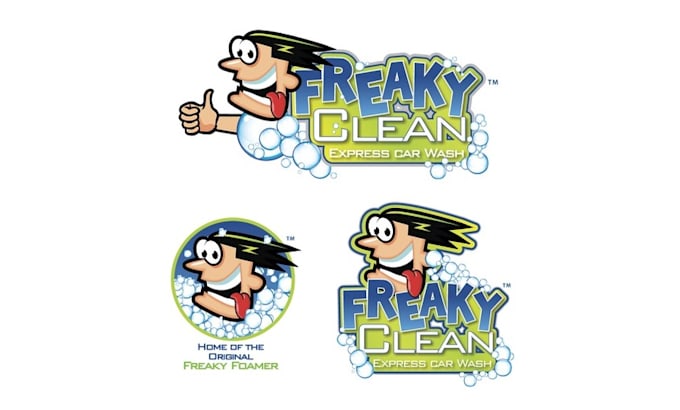 design clean express car wash mascot logo