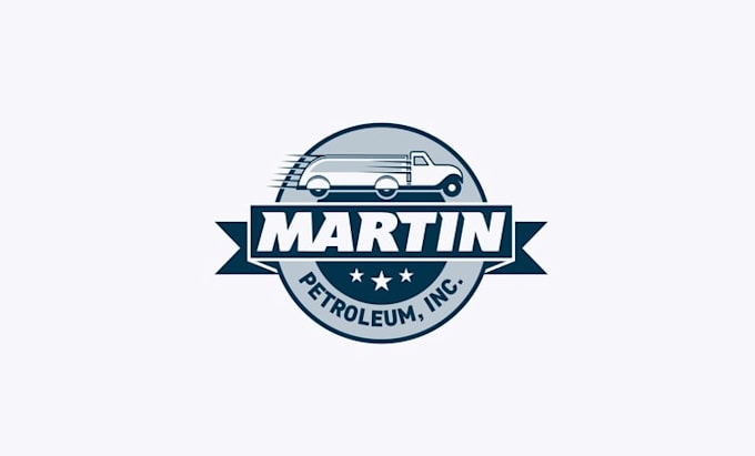 create a speeding fuel truck logo for martin petroleum