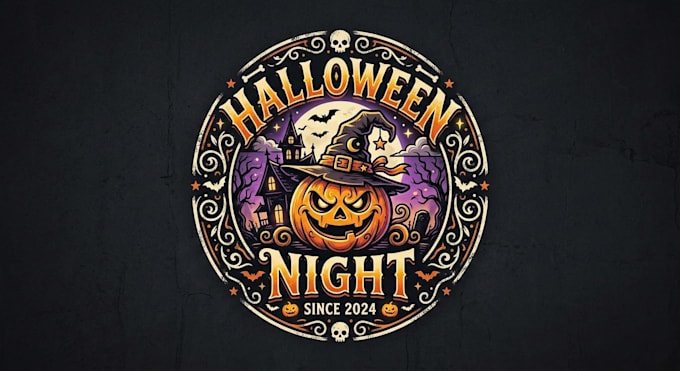 design a spooky and creative halloween logo