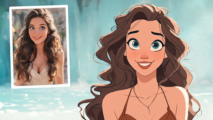do cute disney cartoon portrait