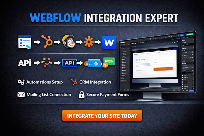 connect webflow forms webflow hubspot mailchimp zapier api payment integration