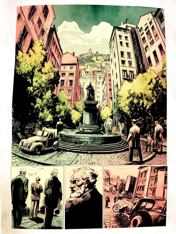 draw professional comic book illustration, comic page, and sequential art