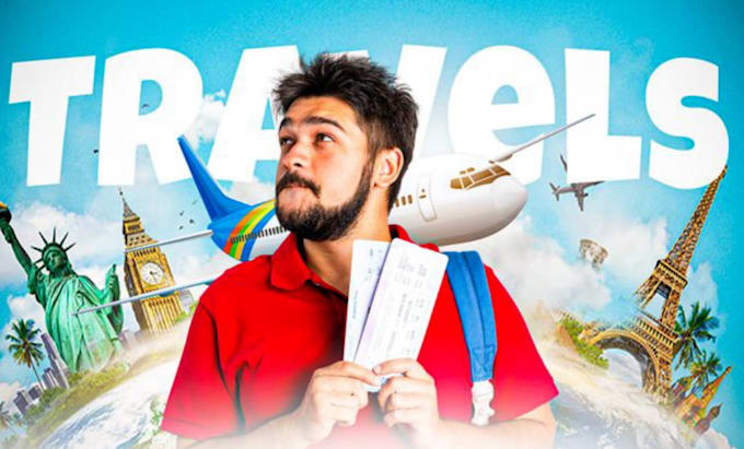 create unique travel vlog gaming youtube thumbnail design