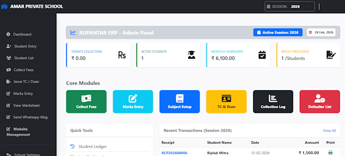 develop a custom management software in PHP and mysql