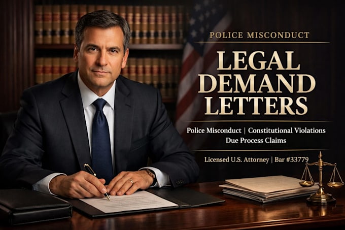 write a legal demand letter for police misconduct as a licensed us attorney