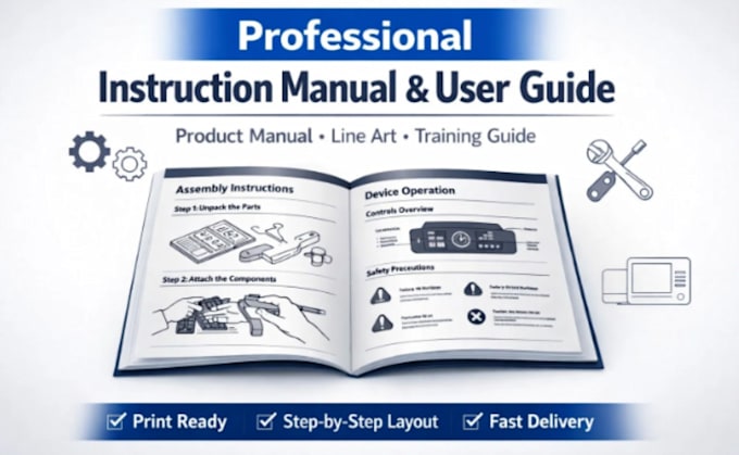 design product instruction manual user guide with illustrations