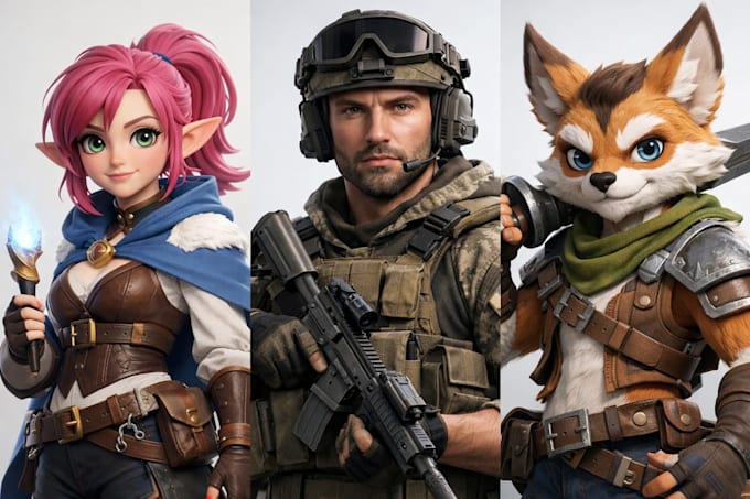 design stylized game character realistic 3d character model unity unreal engine