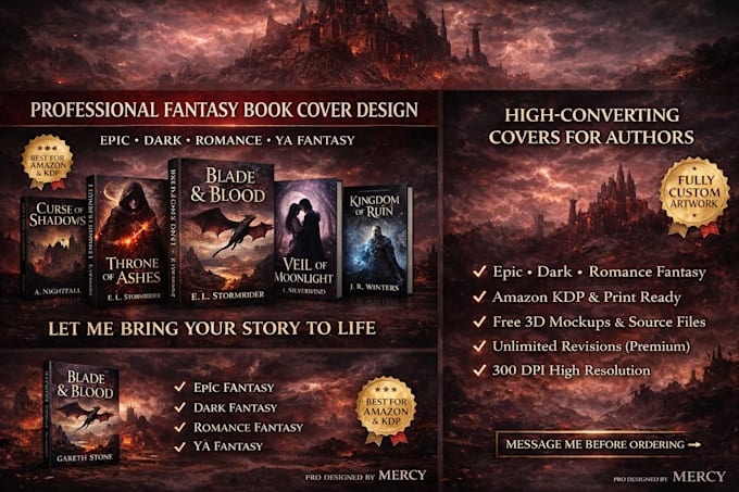 a professional fantasy book cover with magical artwork
