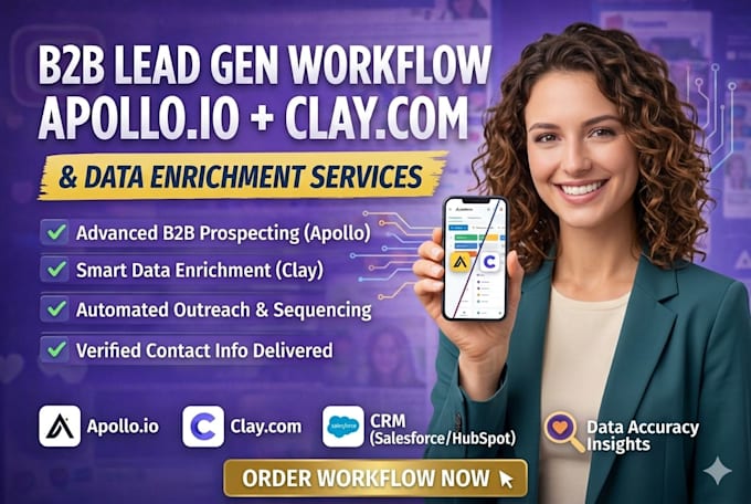 setup clay workflow, apollo sequence and automation