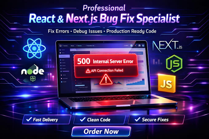 fix bugs in react, next js, node js or javascript