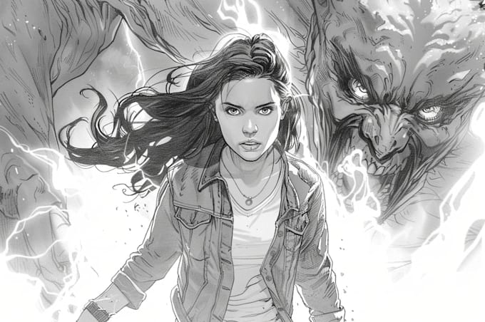 draw comic art for books, panels, and characters
