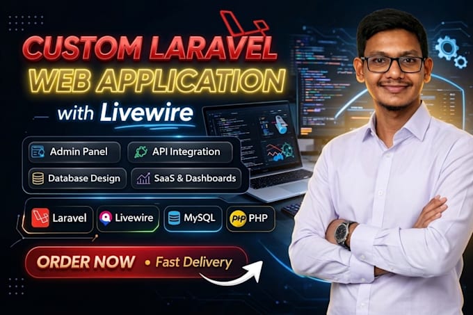 build custom laravel web app with admin dashboard