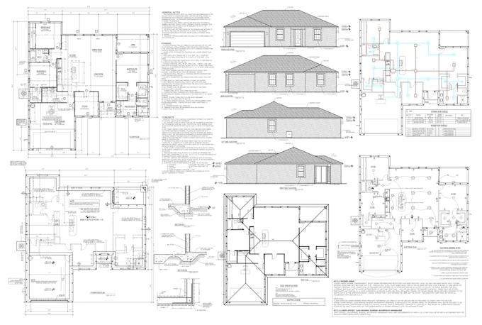 architectural floor plans, sections, and elevations in  autocad