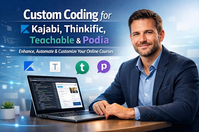 do custom coding for kajabi, thinkific, teachable, and podia, with kimi ai