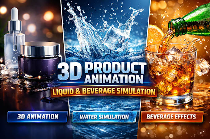 3d product animation 3d liquid water simulation 3d beverage animation