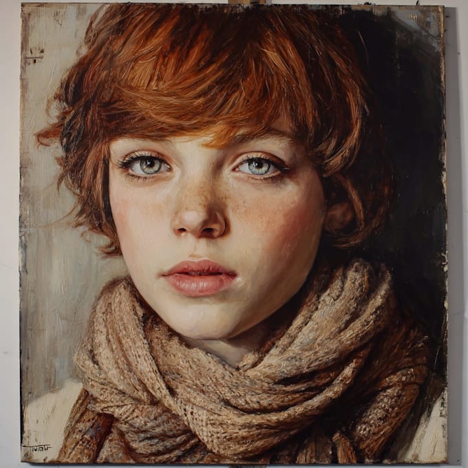 Paint a real oil portrait painting on canvas by Tasutalih | Fiverr