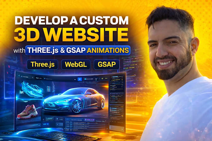 develop a custom 3d website with threejs and gsap animations