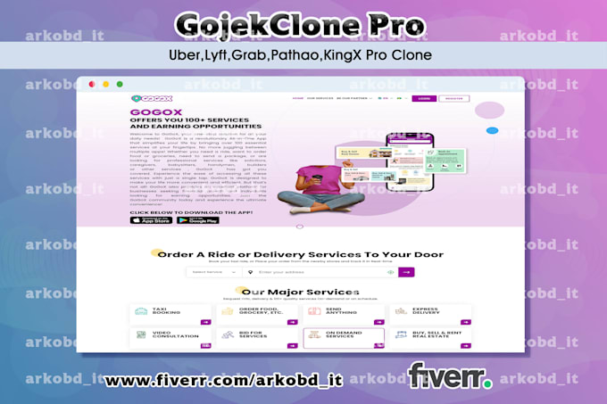 provide kingx, grab, swiggy, gojek clone