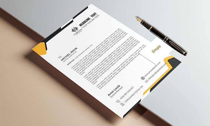 make design professional letterhead, business card