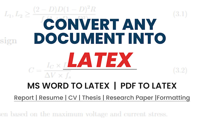 convert word to latex, PDF to latex using overleaf in 24 hours