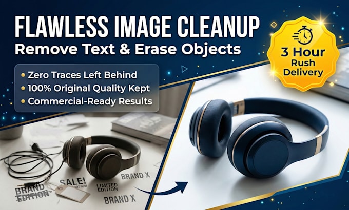 perfectly clean images, remove text, and erase unwanted objects
