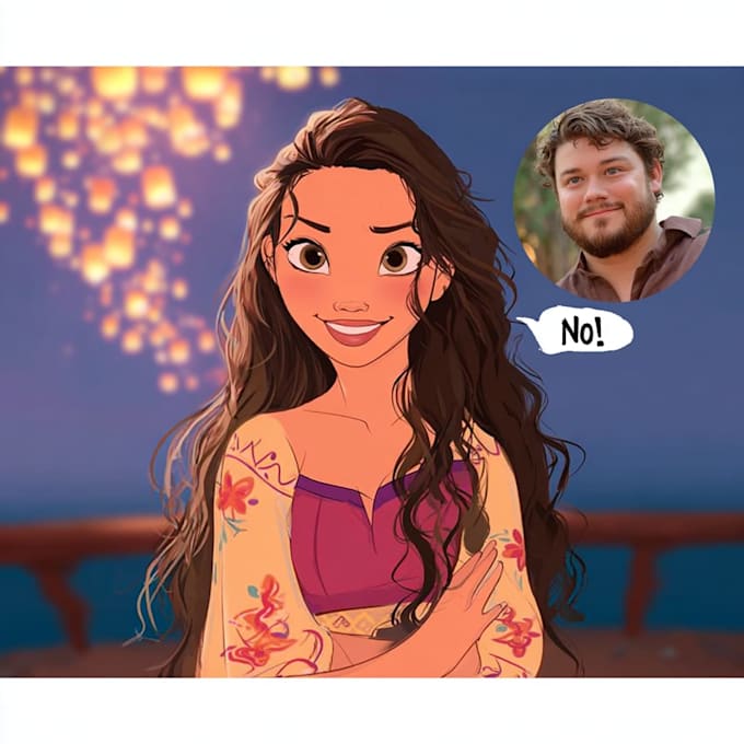 create a gorgeous disney style cartoon portrait