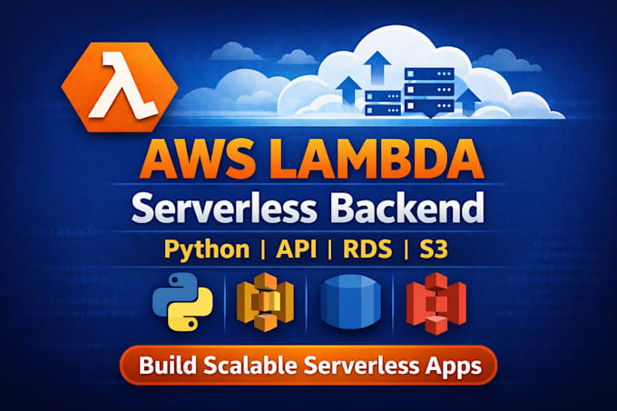 build AWS serverless backend with lambda, API gateway, python, s3 and rds