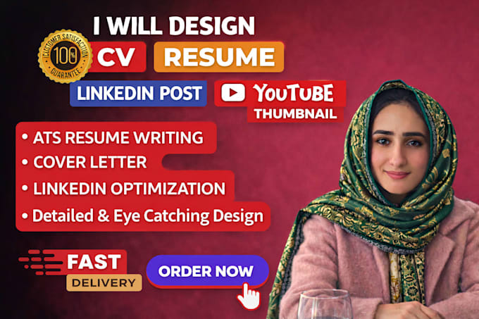 Design professional cv linkedin post and youtube thumbnail by Zarira ...