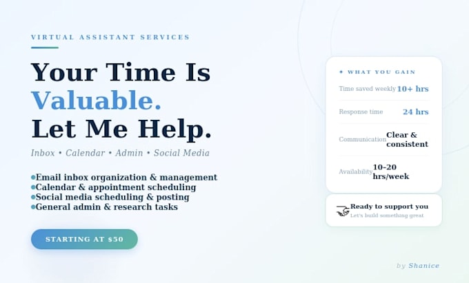 Be your reliable virtual assistant for inbox, calendar, and admin tasks ...