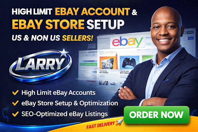 create high limit ebay account, ebay store setup, ebay listing for US and non US