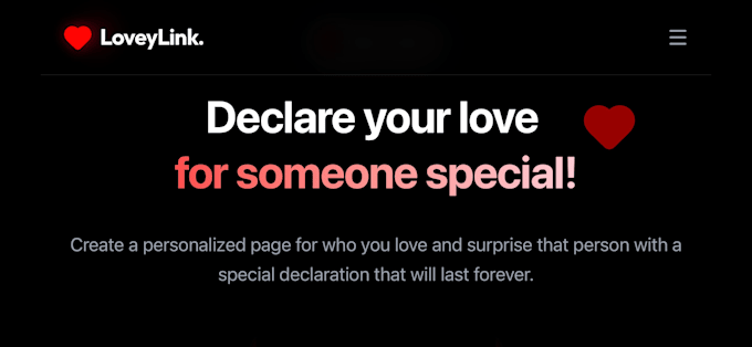 create a private romantic website with qr code for your partner