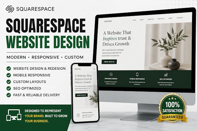 design or redesign a modern squarespace website
