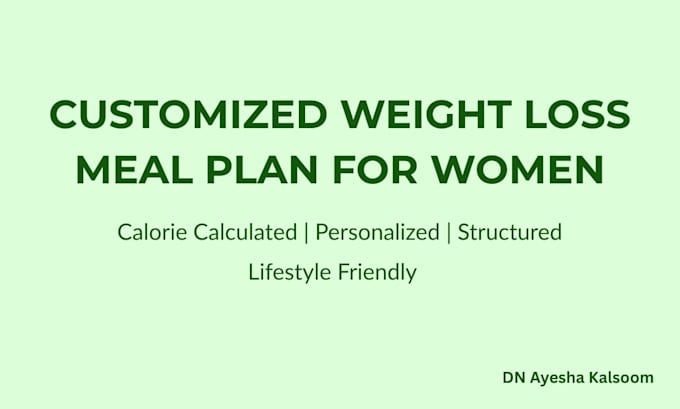 create a customized weight loss meal plan for women