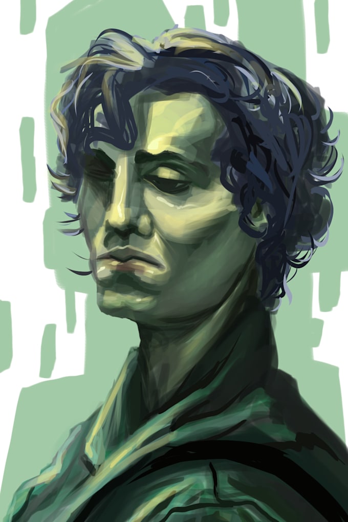 create a stylized portrait in digital painting