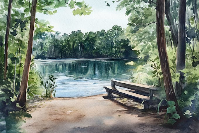 create landscape art, nature illustration ,ink drawing