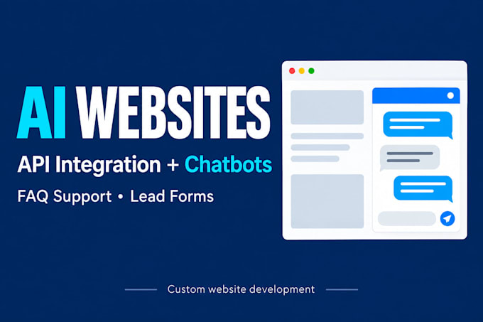 build a custom website with ai API integration and chatbot