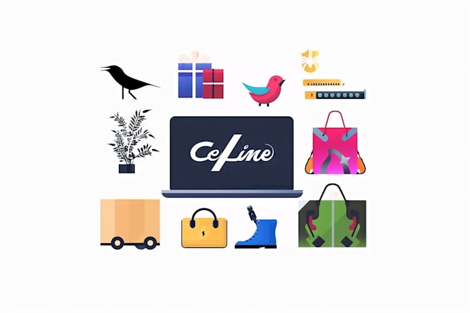 design flat logo for dropshipping, shopify, ebay store