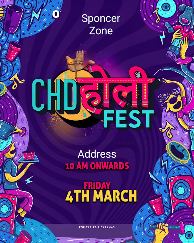 create poster design for holi party