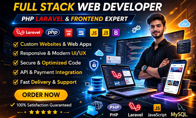 be a full stack web developer using PHP laravel and frontend development