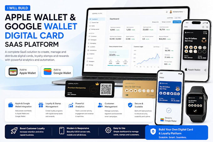build apple wallet and google wallet digital card saas platform