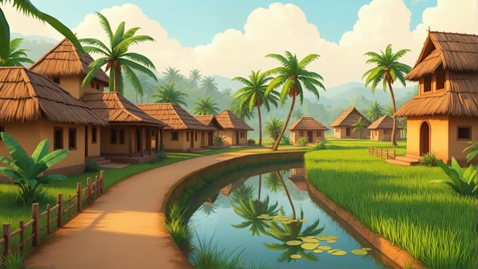 create professional 2d cartoon background for animation