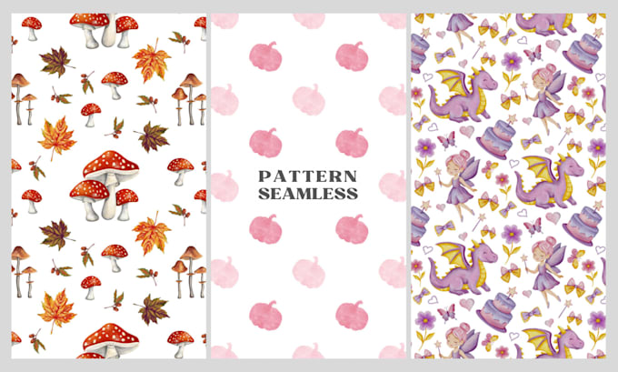 create cute watercolor seamless patterns in procreate