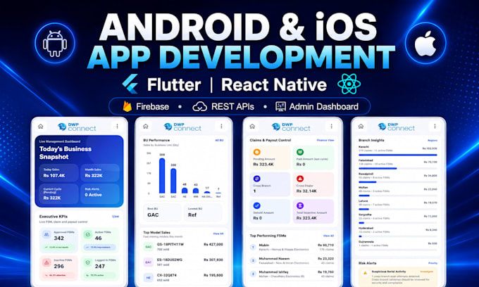 build a react native android ios app with rest API