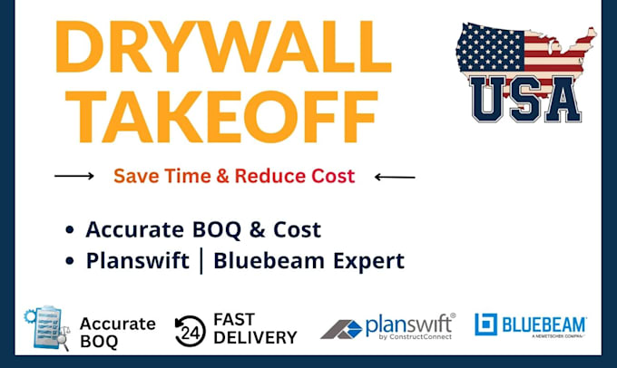 do drywall and framing takeoff for USA projects