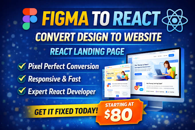 convert figma design to react js website