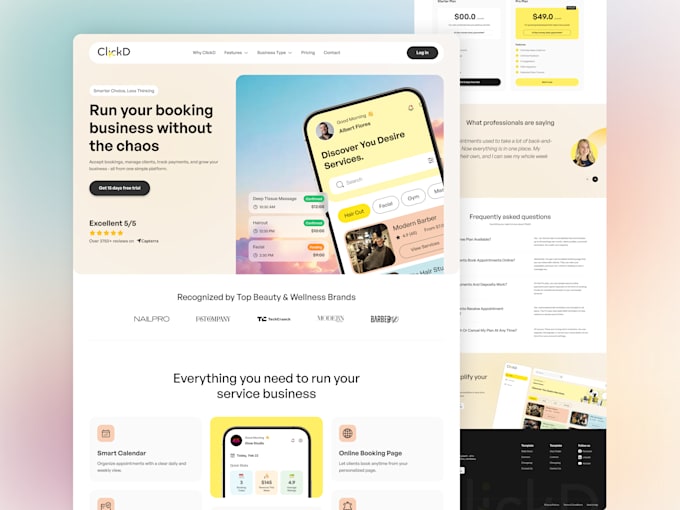 create saas landing page